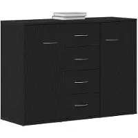 vidaXL Sideboard Schwarz Eichen-Optik 88x30x64 cm Holzwerkstoff