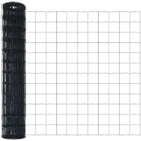 vidaXL Eurozaun 1,4 x 10 m PVC-beschichtetes Eisen Grau