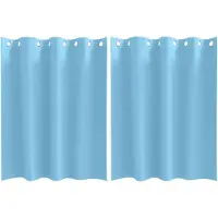 vidaXL Verdunkelungs-Vorhänge mit Ringen 2 stk. Himmelblau Polyester