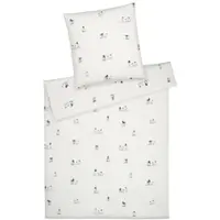 Elegante Soft-Flanell Bettwäsche Pinguin Party schneeweiß Kissenbezug einzeln 40x80 cm