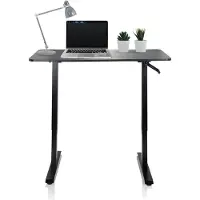Hjh OFFICE STAND CR | Sitz-Stehtisch - Schreibtisch Schwarz