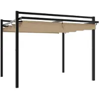 vidaXL Gartenpavillon mit ausziehbarem Dach Creme 3x3 m Aluminium