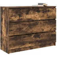 vidaXL Sideboard Räuchereiche 100x35x76 cm Holzwerkstoff