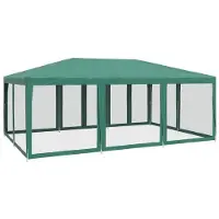 vidaXL Partyzelt mit 10 Mesh-Seitenteilen Grün 6x4 m HDPE
