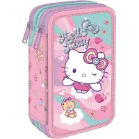 Patio CoolPack | Federmäppchen Jumper 3 Hello Kitty Pink, 3 Fächer, komplett ausgestattet, kreativ und praktisch
