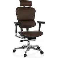 Hjh OFFICE Luxus Chefsessel ERGOHUMAN GEN2 Ergonomischer Bürostuhl mit Armlehnen (höhenverstellbar) Leder Drehstuhl für Büro, Zuhause