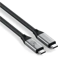 Satechi USB4 V2 Pro Cable, 1,2 m, USB C, USB C, USB4 Gen 4x2, 120 Gbit/s, Silber, Schwarz
