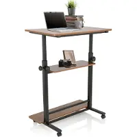 Hjh OFFICE WORKSTATION II | 80x50 - Schreibtisch Schwarz / Walnuss