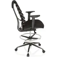 Hjh OFFICE ERGO LINE II WORK Stoff - Arbeitsstuhl Arbeitshocker Schwarz