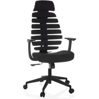 Hjh OFFICE Profi Bürostuhl ERGO LINE ECO Ergonomischer Schreibtischstuhl mit Armlehnen Stoff Schwarz Drehstuhl für Büro, Zuhause