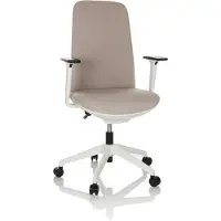 Hjh OFFICE Profi Bürostuhl NESTORA Ergonomischer Schreibtischstuhl mit Armlehnen (höhenverstellbar) Stoff Beige Drehstuhl für Büro, Zuhause
