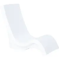 Step2 Vero Pool Stuhl aus Kunststoff in Weiß | Sonnenliege mit Beschwerbare Basis und UV20-Kunststoff - für Sonnenplateaus bis 22,9 cm | Sonnenbett/Liege für Draußen/Garten