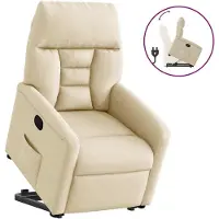 vidaXL Relaxsessel mit Aufstehhilfe Creme Stoff