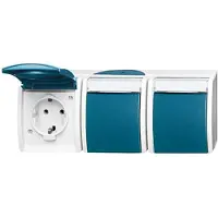 Busch-Jaeger 2084-0-0704, CEE 7/3, 2P+E, Blau, Weiß, IP44, 250 V, 16 A