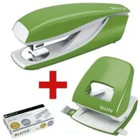Leitz Tacker / Heftgerät »5502 NeXXt« inkl. Locher »5008 NeXXt« und Heftklammern »24/6 grün, 4x5.8x14.5 cm