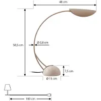 LUCANDE Schreibtischlampe Rivera , alu / grau / zink, für Wohn- / Esszimmer, Metall, Modern, Tischlampe