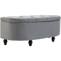 HOMCOM TRUHENBANK Velvet-Touch Dunkelgrau