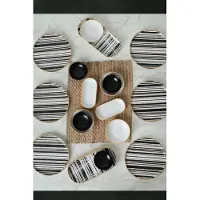 Hermia Concept , Frühstücksset (18 Teile) aus 100% Keramiksteinzeug, Schwarz/Weiß, antibakteriell