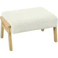 HOMCOM SITZHOCKER Hocker mit weichem Sitzkissen Holzbeinen Fußhocker mit Cordoptik