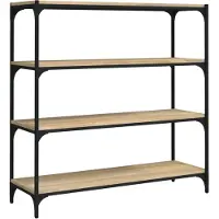 vidaXL Bücherregal Sonoma-Eiche 100x33x100 cm Holzwerkstoff und Stahl