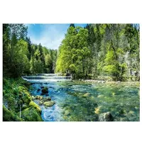 WALLARENA FOTOTAPETE Wasserfall 3D Natur Wald Vlies Tapete 300x210