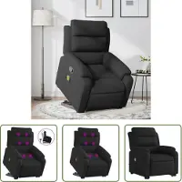 The Living Store Massagesessel mit Aufstehhilfe Schwarz Stoff