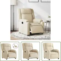 The Living Store Relaxsessel Elektrisch Creme Stoff
