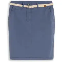 Tom Tailor Damen Chino-Rock mit Gürtel, blau, Uni, Gr. 34