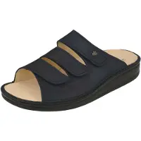 Finn Comfort Bequeme Pantolette Korfu, Damen, Marine, Leder, NEU - Damenschuhe Pantolette / Zehentrenner, Blau, leder (buggy)