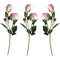 Layba Künstliche Rosen 3er-Set Zartrosa 55 cm
