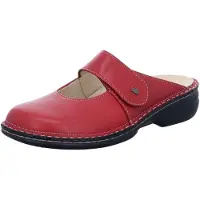 Finn Comfort Damen Pantolette Stanford, Rot, Leder, - Damenschuhe Pantolette / Zehentrenner, Rot