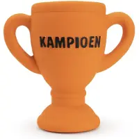 Merkloos Oranje WK Latex Hondenspeeltjes Beker