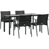 vidaXL 5-tlg. Garten-Essgruppe mit Kissen Poly Rattan und Stahl