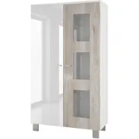 Vladon VITRINE Denjo Tür in Eiche Nordic