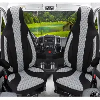 BREMER SITZBEZÜGE Wohnmobil Sitzbezüge & Schonbezüge für Ford Transit Custom Vanestro Atlantic Titanium | Passgenaue Vordersitzbezüge | Teilintegriert, Kastenwagen & Alkoven | Sitzbezug Fahrer & Beifahrersitz