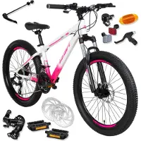 DaviBikes Kinderfahrrad Davi Bella Aluminium 24 Zoll, 130–160 cm, 21 Gänge, Rosa/Weiß