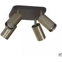 Licht-Erlebnisse Deckenspot Modern Echt-Messing B: 19,5cm 4x GU10 vielseitig klein EYE Spot Deckenlampe Flur