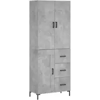 vidaXL Highboard Betongrau 69,5x34x180 cm Holzwerkstoff