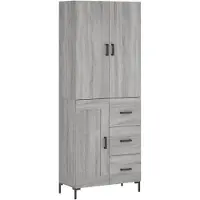 vidaXL Highboard Grau Sonoma 69,5x34x180 cm Holzwerkstoff