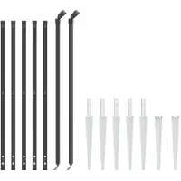 vidaXL Maschendrahtzaun mit Bodenhülsen Anthrazit 1x10 m