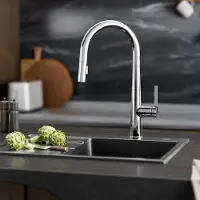 CECIPA MAX Wasserhahn Küche Ausziehbar, 2 Strahlarten Hochdruckarmatur Küchenarmatur, 360° Drehbar Spültischarmatur, Cecipa Mischbatterie Spüle, Chrom