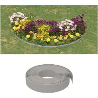 vidaXL Rasenkante Grau 10 m 10 cm Polyethylen