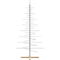 vidaXL Metall-Weihnachtsbaum zum Dekorieren Holzständer Schwarz 210 cm