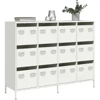 vidaXL Sideboard Weiß 135x39x103,5 cm Kaltgewalzter Stahl