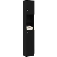 vidaXL Badschrank Schwarz Eichen-Optik 32x25,5x190 cm Holzwerkstoff