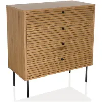 Hjh LIVING Kommode mit 4 Schubladen Eiche LINNO K 80x40x85 cm Schubladenkommode