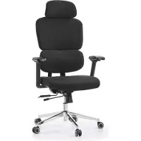 Hjh OFFICE Profi Bürostuhl Ergomy F 2 Ergonomischer Schreibtischstuhl mit Armlehnen (höhenverstellbar) Stoff Schwarz Drehstuhl für Büro, Zuhause