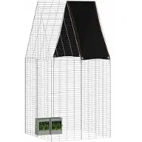 vidaXL Hasenkäfig Silber 100 x 100 x 210 cm Verzinkter Stahl