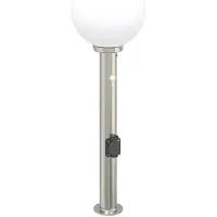 vidaXL Pollerleuchte mit Sensor&Steckdose 80 cm Edelstahl IP44