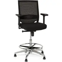 Hjh OFFICE TOP WORK 77 - Arbeitsstuhl Arbeitshocker Schwarz